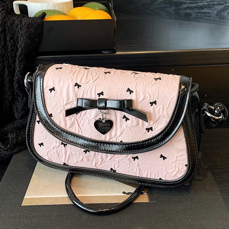 Casual Fashion Handbag Bag Women's 2025 Summer New Bow Simple Trend High-end Crossbody Handbag