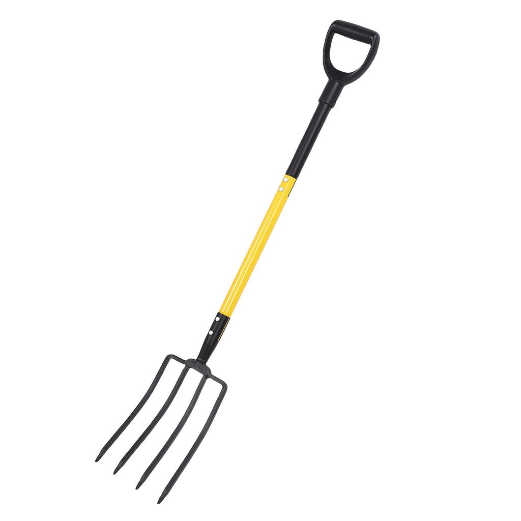 46 Inch Pitch Fork Y Grip Versatile 4 Tines Garden Spading Fork for Gardening Digging Composting Spading