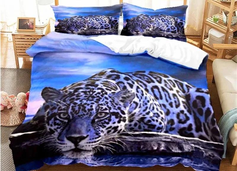 Animal Leopard Pattern Duvet Cover Set Bedding for Adult Kids Full Size Bed Set Comforter Cover,1 Duvet Cover and 2 Pillow Shams