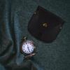 Portable Compass Leather Case Retro Style Watch Storage Bag  Outdoor Adventure Camping