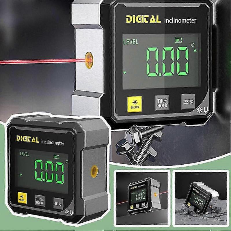 Woodworking Tools 4-Sided Magnetic Dual Laser Inclinometer Digital Laser Level