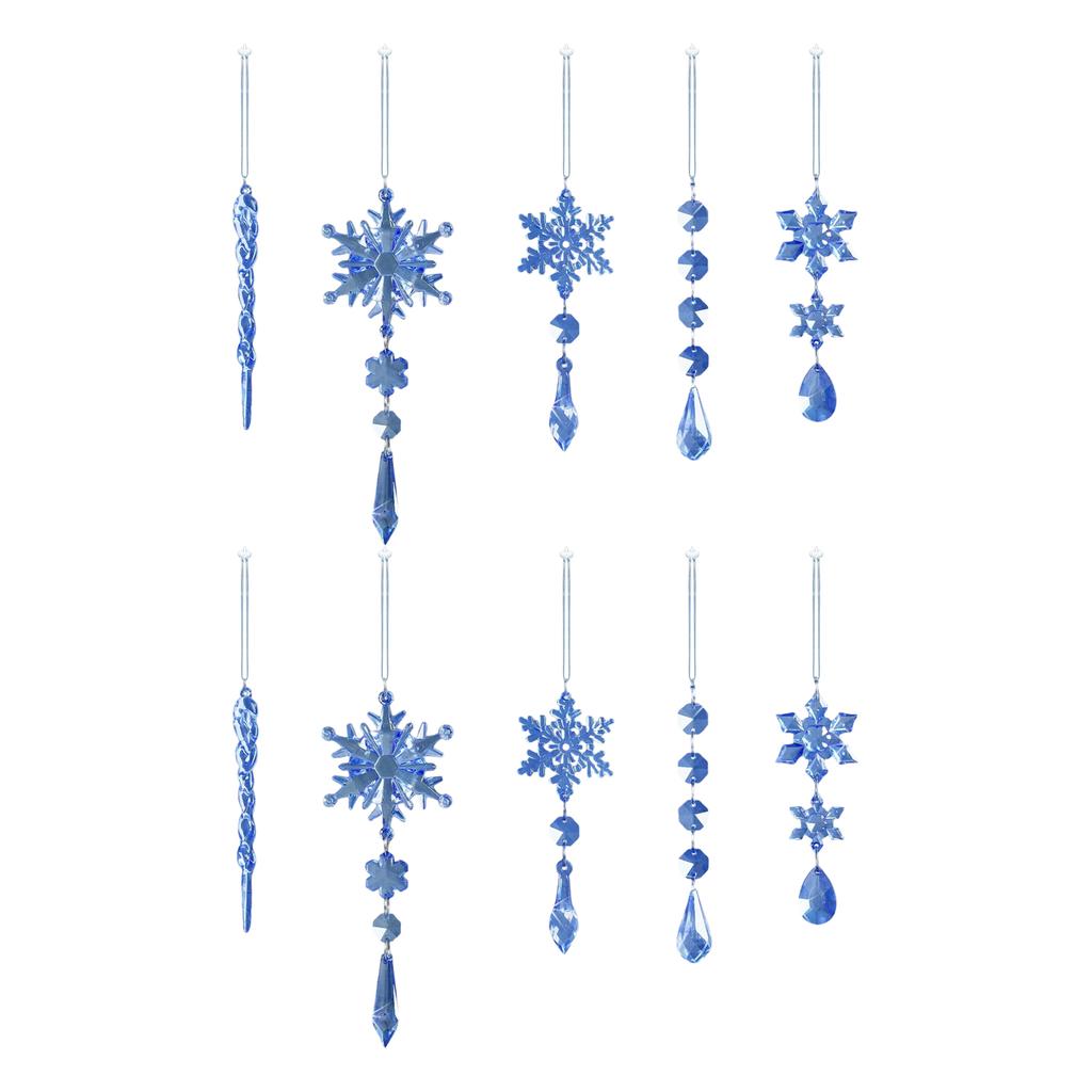 Pendentif Décoratif Transparent en Acrylique de Noël, Pendentif Décoratif Flocon de Neige pour Arbre de Noël