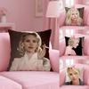 Hot Singer S-Scarlett Johanssons Pillow Case Anti-Dustmite Pillowcase Invisible Zipper Silky Short Plush Sofa Cushion Cover