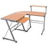 20586 vidaXL Bureau d'ordinateur d'angle Marron 132x112x99cm Bois ingénierie