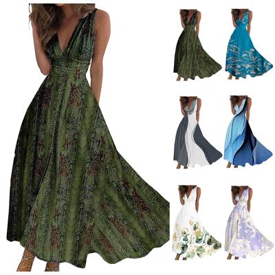 Women's Long Dress Maxi Dress Casual Dress Swing Dress A Line Dress Floral Fashion Streetwear Outdoor Daily Date Print Sleeveless V Neck Dress