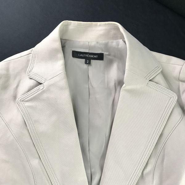 Japan LAUTREAMONT Blazer Jacke Damen M Hellgrau Made in Japan(GEBRAUCHT)