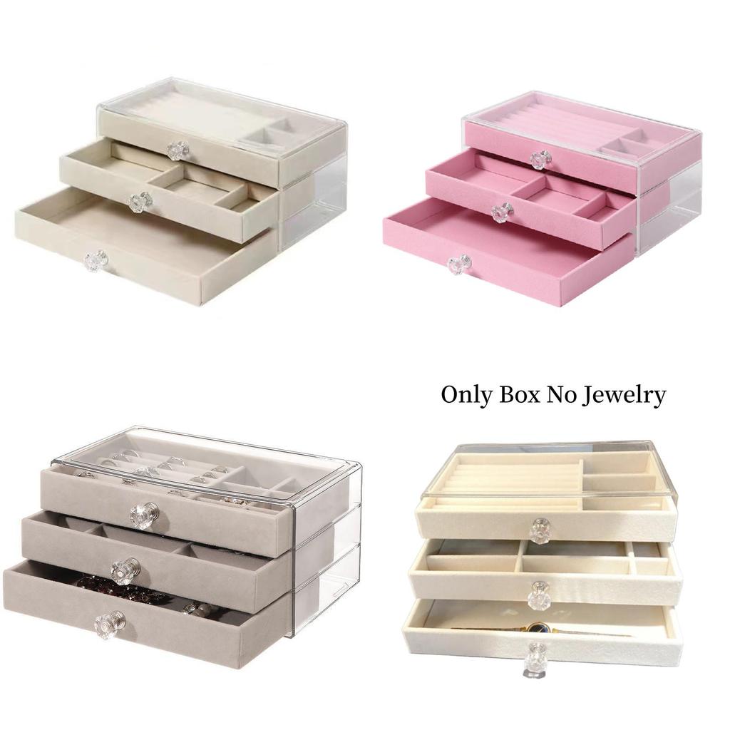 Jewelry Organizer Box With Dividers For Makeup And Accessories Storage For Home Office Use