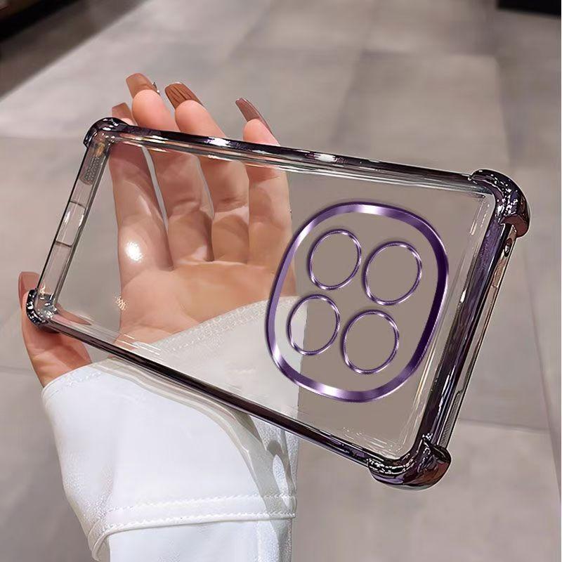 For Xiaomi Redmi Note 14 Pro 14S 13 12 11 11S 10 10S 9 Redmi 14C 13C 12C 10C A5 A3 K80 K70 K60 Poco X7 Pro X6 M6 Transparent Electroplated Phone Case