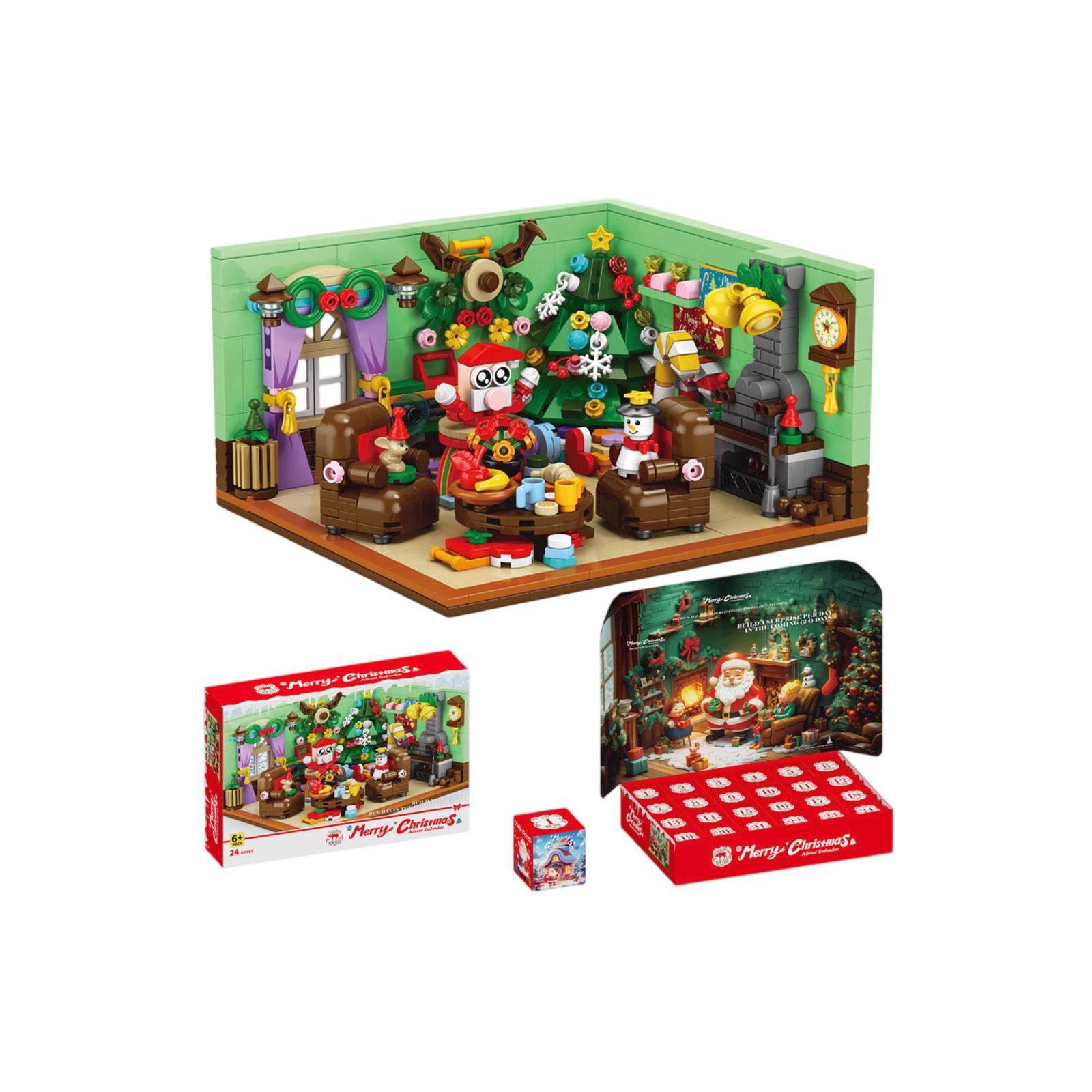 

24 шт. Рождественский 3D Календарь обратного отсчета, Конструктор, Набор игрушек, Подарок, 24 Аксессуара для конструктора One Size