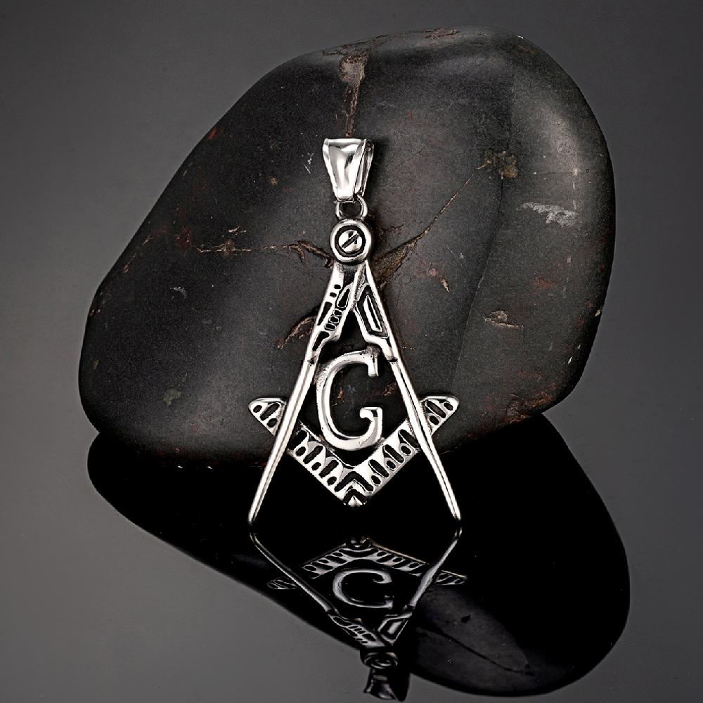 Retro Wikinger Freimaurer Halskette Herren Gold Edelstahl Anhänger Nordisches Amulett Lederseil Männerschmuck
