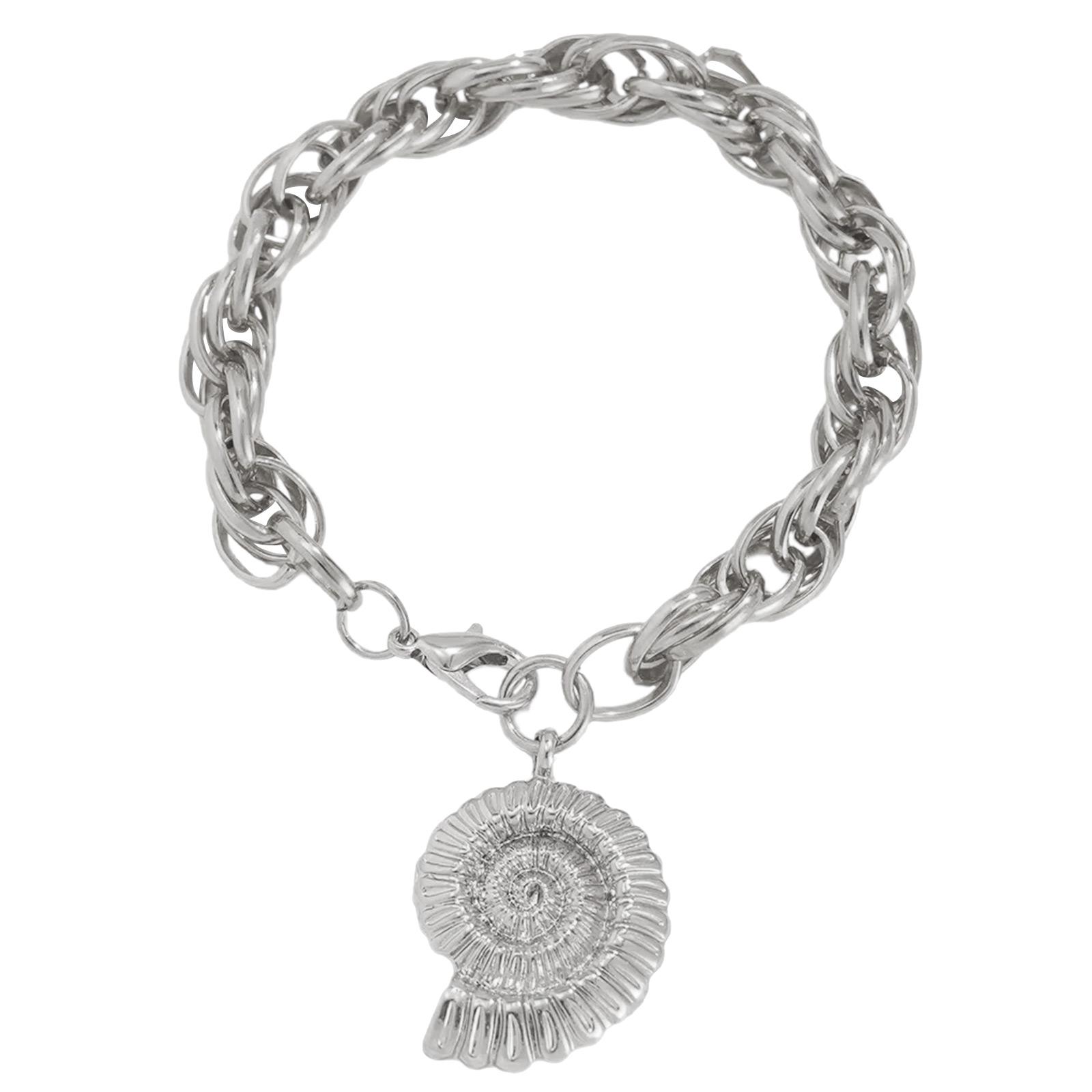 

Модный браслет с океанической бахромой, привлекающий внимание, украшенный ракушкой, цепочка на запястье, уникальный аксессуар для браслета серебряный