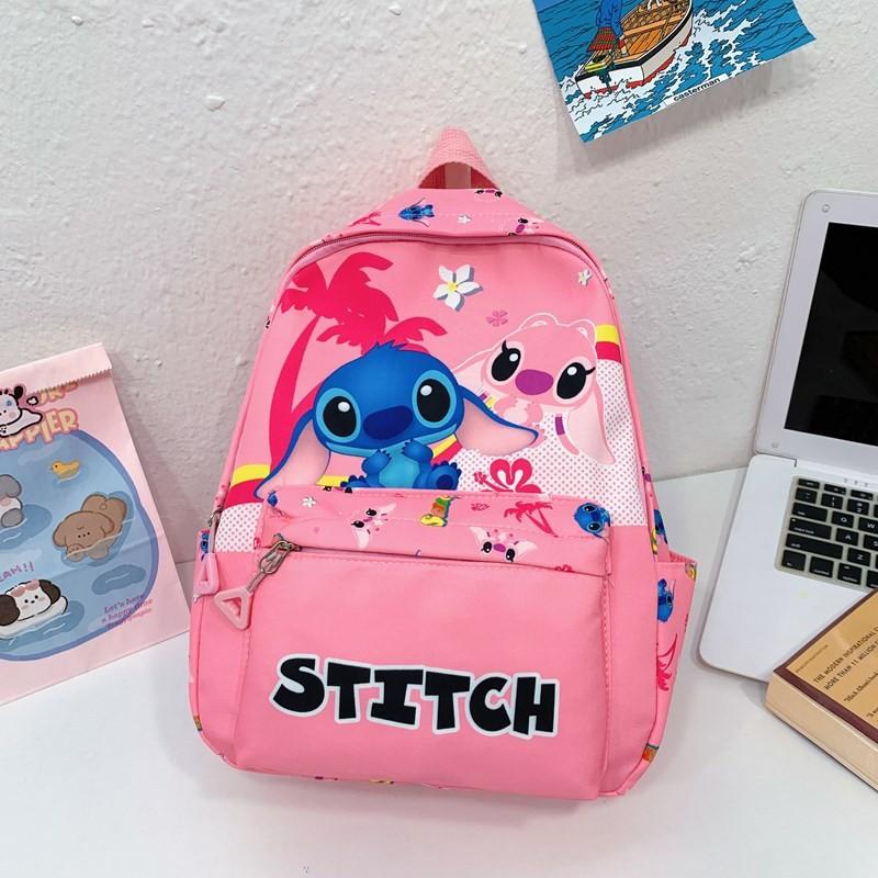 

Stitch Childrens Cartoon Backpack With Breathable Nylon Material For Kindergarten Kids розовый