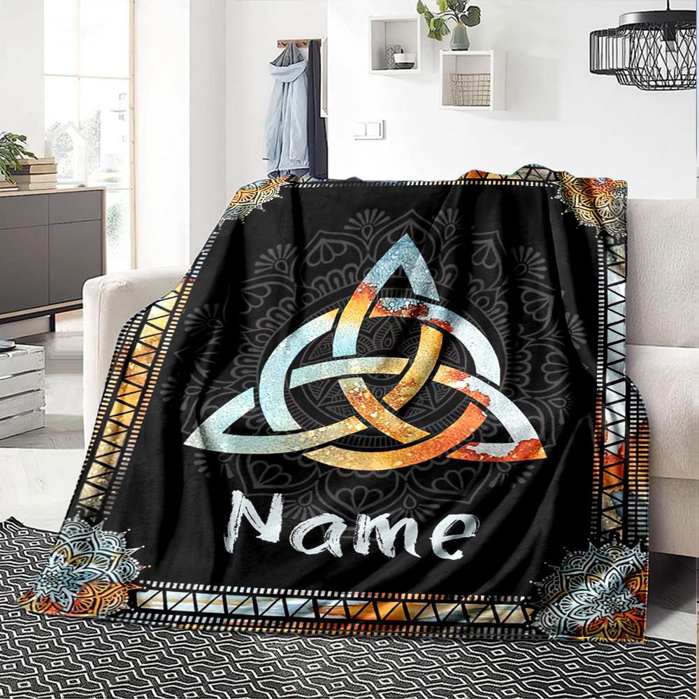 Celtic Knot Mandala Home Custom Blankets Comfortable Soft Lightweight Allseason Multipurpose Blanket For Picnics Sofas Offices Beds Living Rooms