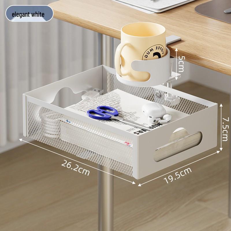 

Подстольный органайзер для кабелей и ящик для хранения без отверстий - Настольная проволочная стойка