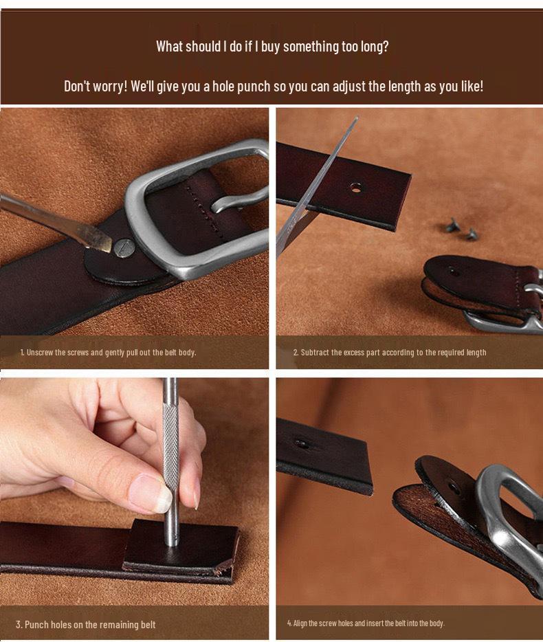 Men's Genuine Leather Belt, 3.8cm Wide, Pin Buckle - Versatile for Business and Casual Wear