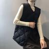 Women Autumn Winter Vest Sleeveless O Neck Loose Padded Single Breasted Casual Vest