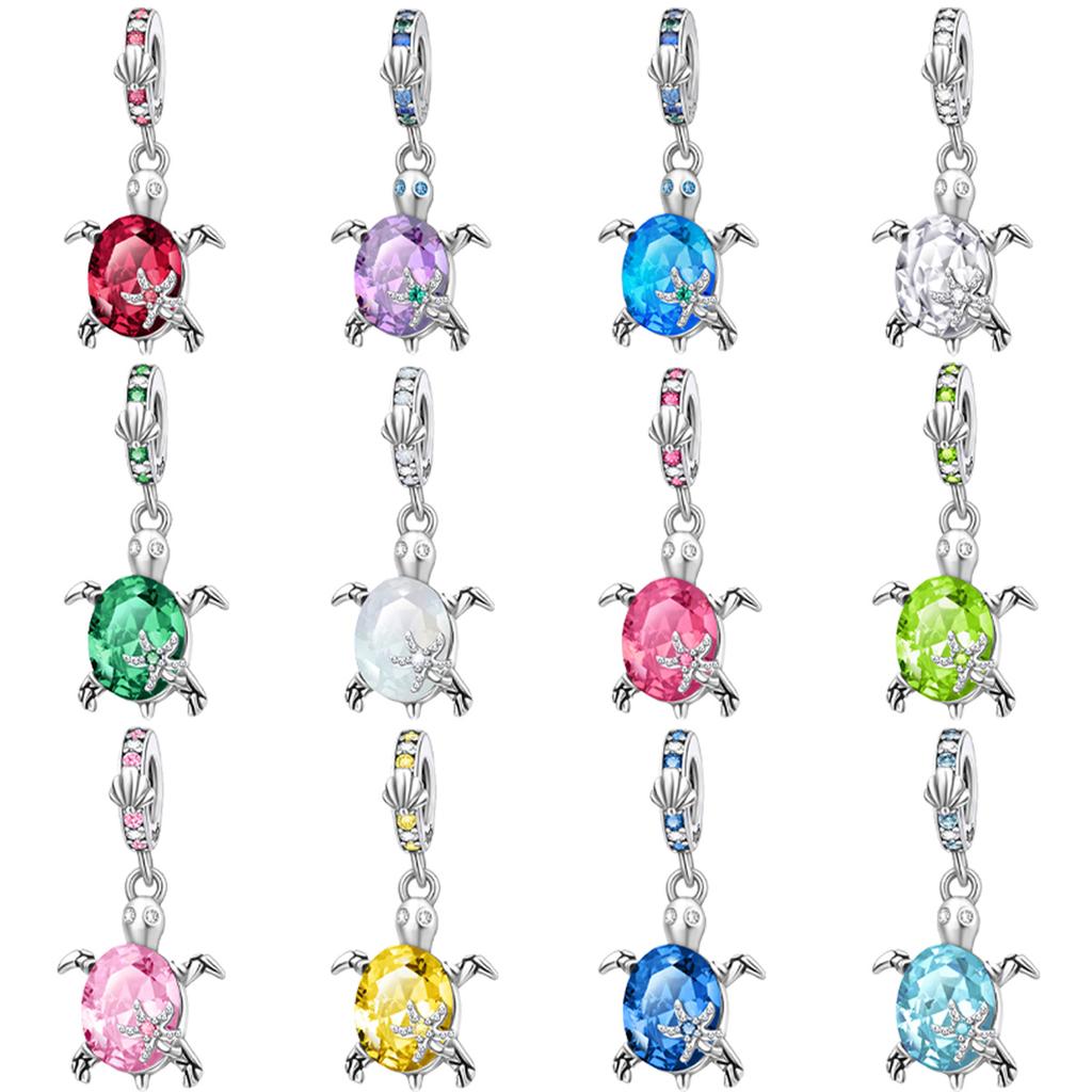 New Copper 12 Colors Sea Turtle Series Pendant Fine Jewelry Charm Fit Genuine Original Diy Bracelet Accessories Women Jewelry