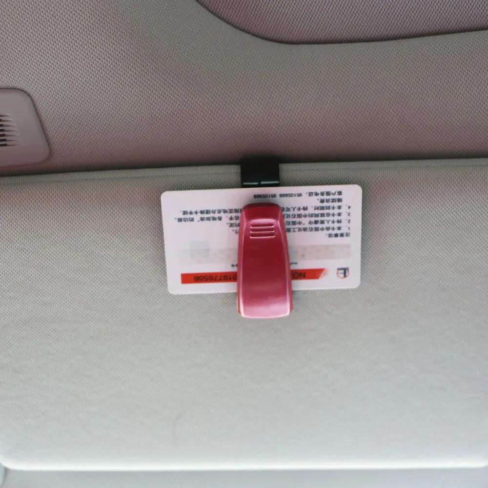 Car Sun Visor Glasses Box Sunglasses Clip Ticket Holder Stand Fastener Universal Card Pen Case Organizer Car Accessories