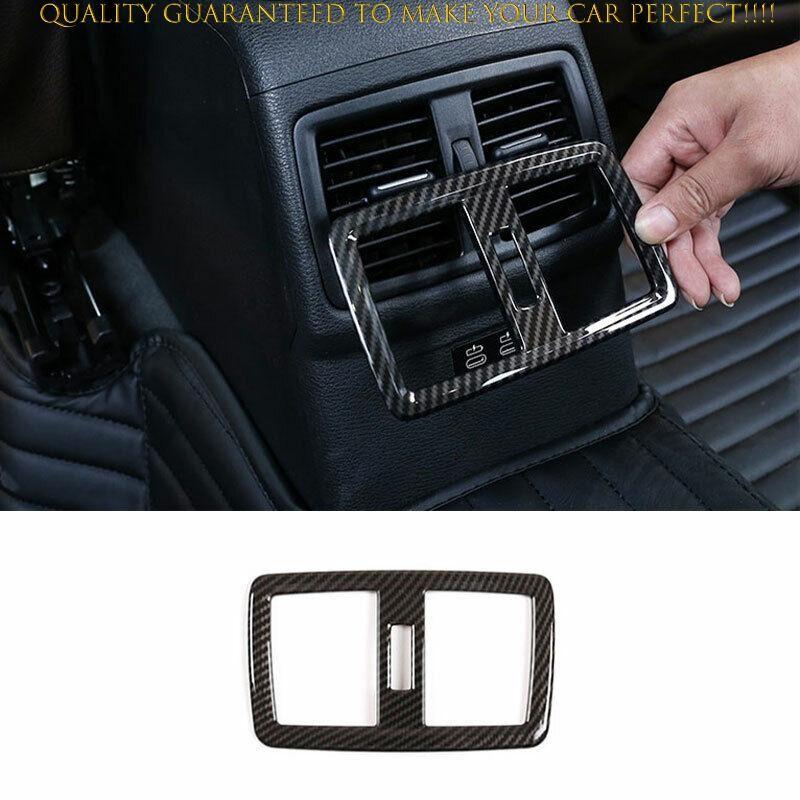ABS Carbon Fiber Back Row Air Outlet Vent Cover Trim For BMW X1 F48 2016-2022