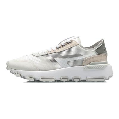 Reflective Shock Absorption Low Top Running Shoes Men Sneakers White Gray AGCR359-2