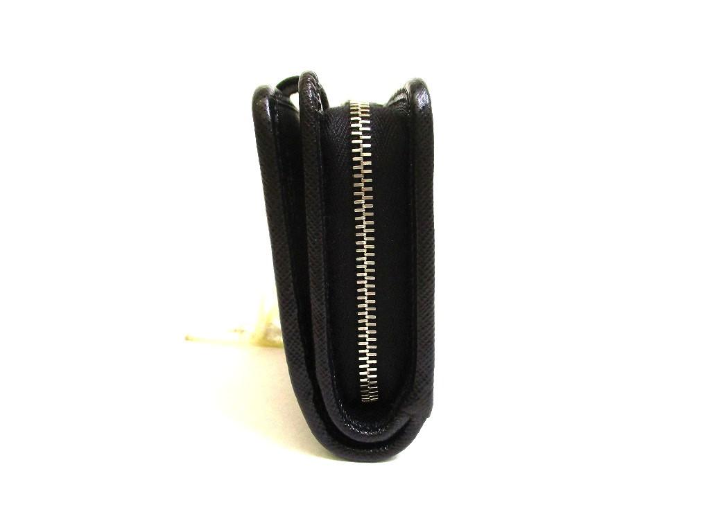 Authentic PRADA Black Nylon Saffiano Leather Bifold Wallet Compact Wallet #b246  Seller Refurbished