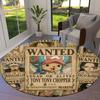 One Piece Art Round Area Rug Carpet Rug For Living Room Bedroom Sofa Playroom Decor Nonslip Floor Mat