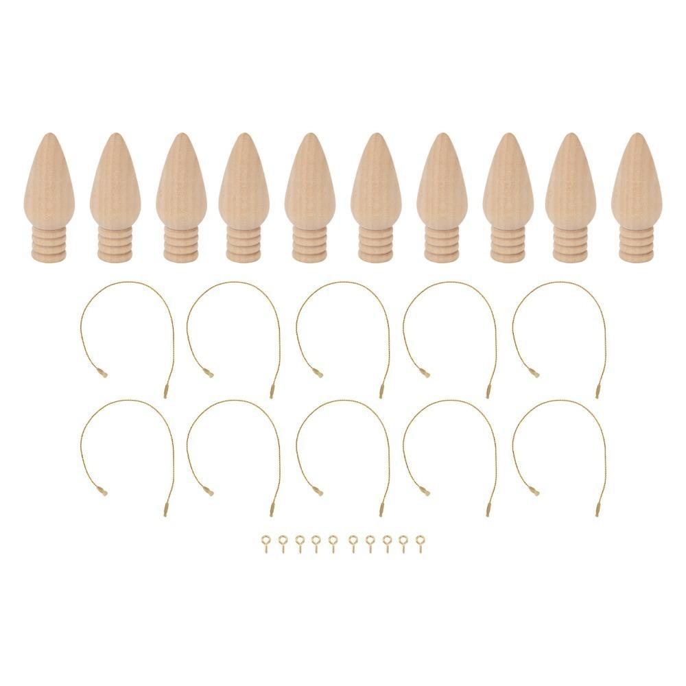 

10pcs 1.97in Blank Wood Bulb Light Bulb Shape DIY Wood Craft Wood Bulb Decoration Christmas Trees