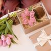 Crocheted Lilies Potted Plant Home Decors Artificial Knitted Flower Pot Ornament for Mother Day Teacher Appreciation Gift