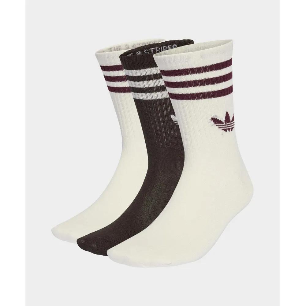 adidas 3-Stripe Crew Socks 3 Pairs - White: Aura Coffee KD8253 5882667