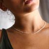 18K Gold European & American Modern Titanium Clavicle Necklace with Circle Pendant