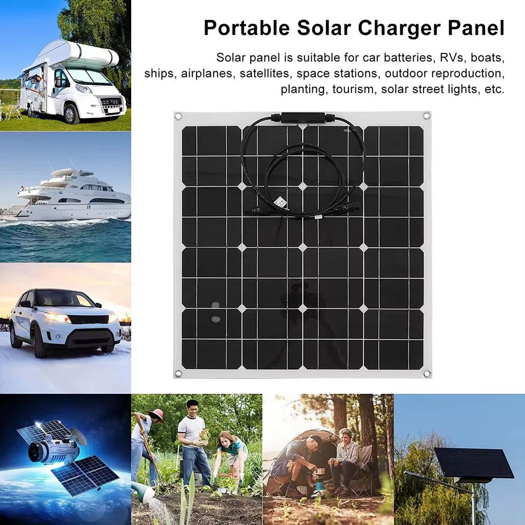 Venkovní monokrystalický 50W poloflexibilní solární panel Panel pro výrobu solární energie Fotovoltaický modul