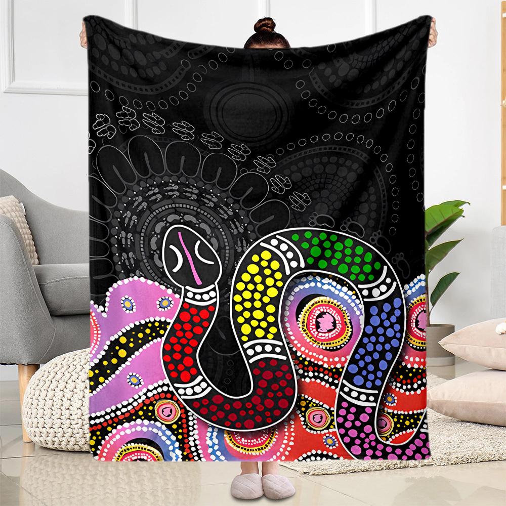 Australian Aboriginal Style 31 Blanket Soft & Cozy Perfect for Livingroom Sofa Chair Four Seasons Universal Stylish Decor