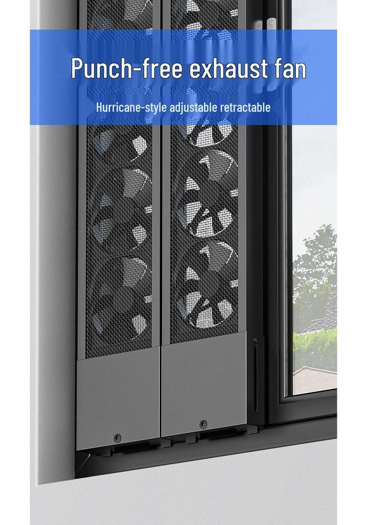 No-Installation, Drill-Free Window Exhaust Fan for Bedroom Ventilation