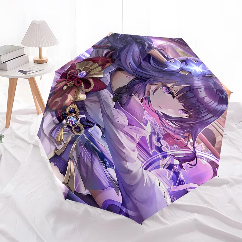 Purple, Traditional Automatic Opening and Closing, 8 rib Structure Portable Umbrella, Suitable for Men and Women in All Seasons  Perfect Gif