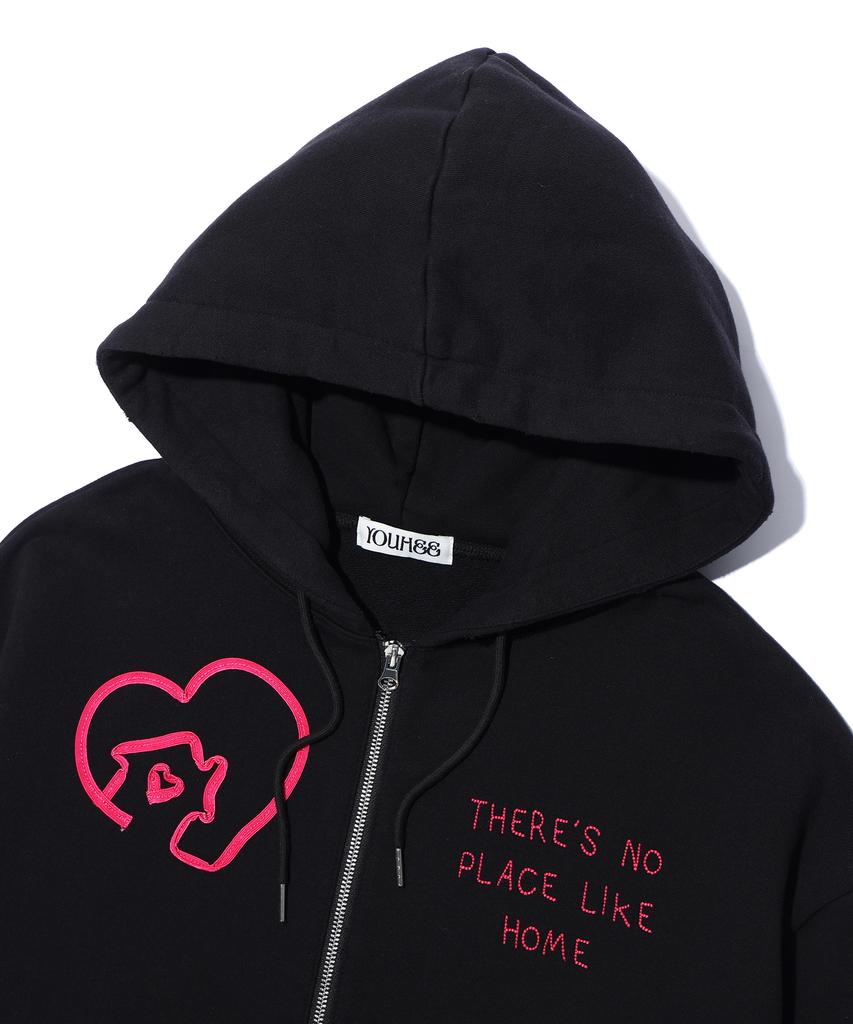 Youhee Home Graphic Hood Zip-Up Black