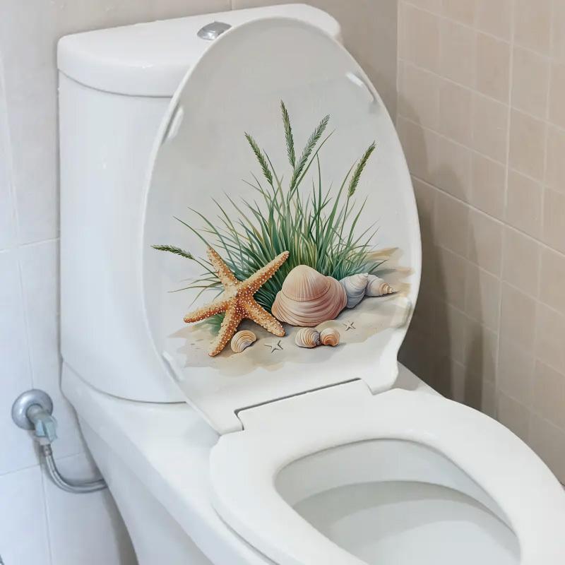 1pc Beach Starfish Shells Wall Sticker Bathroom Toilet Decor Living Room Cabinet Refrigerator Home Decoration Decals Stickers