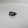 Punk Gothic Inlaid Zircon Star Black Open Ring Neutral Retro Creative Irregular Daily Party Jewelry Gift