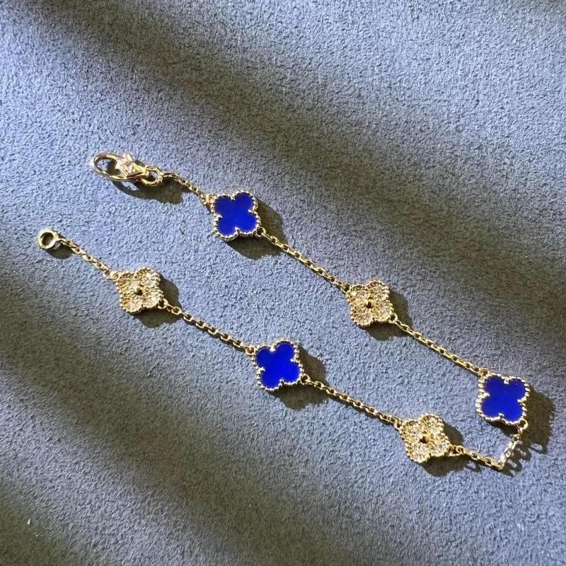 9MM Mini Six-flower Four-leaf Clover Bracelet White Mother-of-pearl Purple Chalcedony CNC Craft Simple and Versatile High-end Bracelet