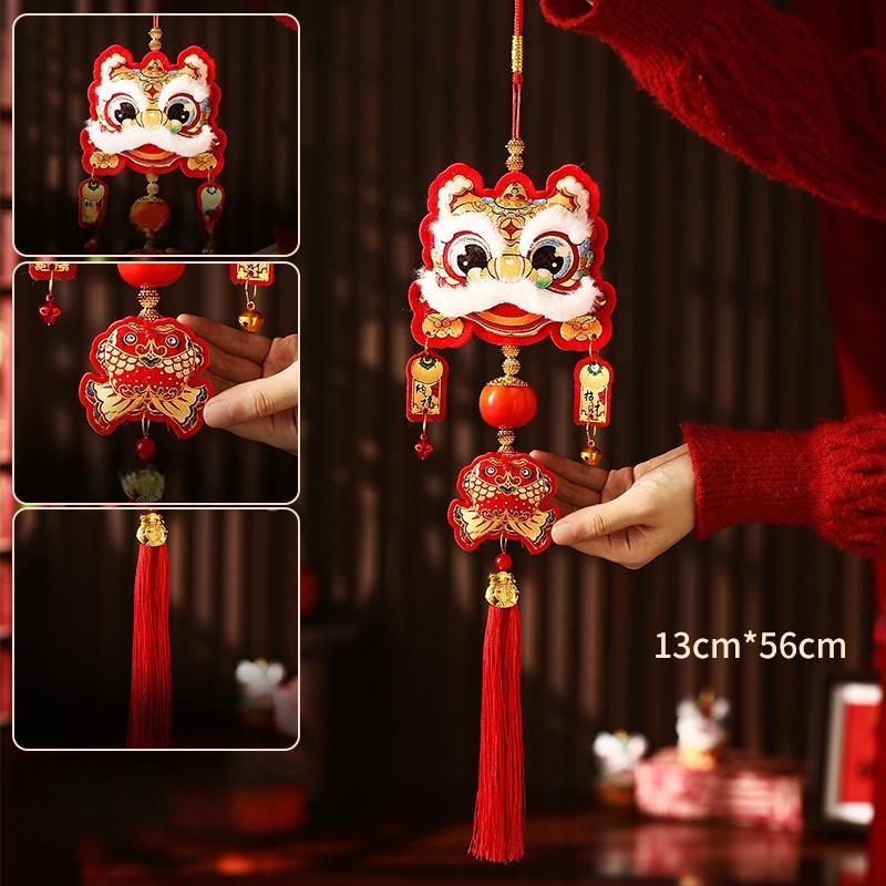 NEW 2026 Year Of The Horse Hanging Ornament Year Lucky Lion Dance Decoraitons DIY Party Ornament Spring Festival Home Decor