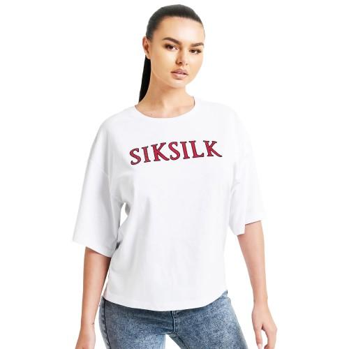 SikSilk Womens/Ladies Sparkle Boxy Crop T-Shirt