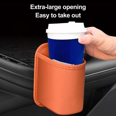 Car Storage Rack Leather Texture Waterproof Car Door Side Organizer Multi-Functional Vehicle Cup