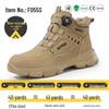 Men's Steel Toe Anti-Puncture Safety Shoes with Smart Button Closure