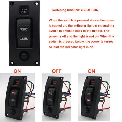 12-24V Bilgenpumpenschalter Alarm Wasserdicht Schiff Deck Reinigungs Bedienfeld für Boot Bilgenpumpen Ein/