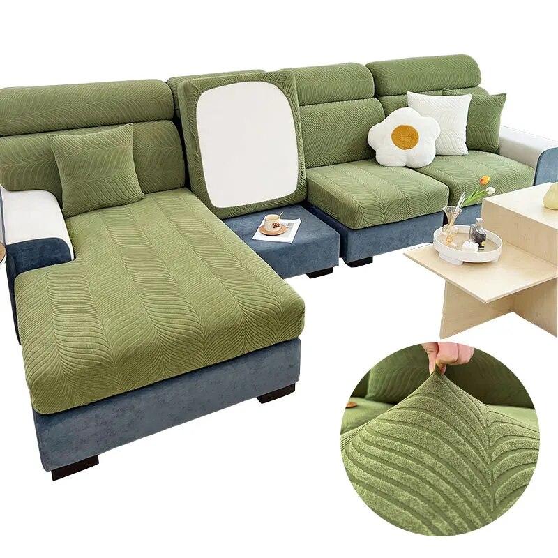 jacquard leave printed sofa cushion covers,sofa cover for living room ,couch cover,L shape sofa protector,home decoration