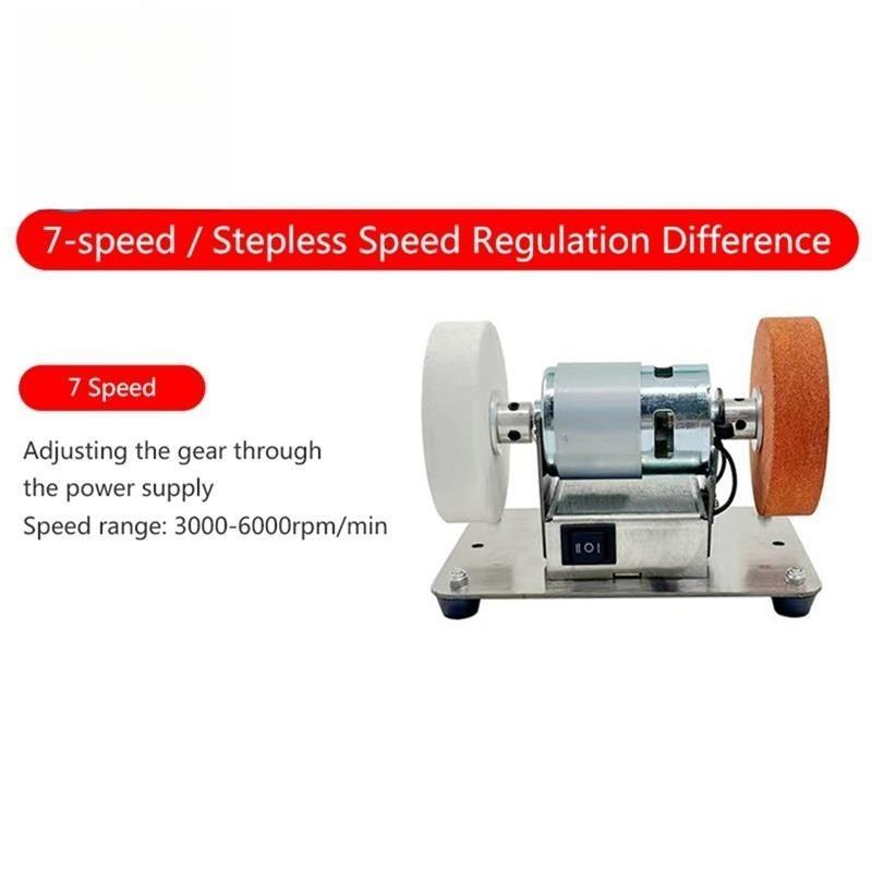 100W Mini Coarse and Fine Polishing Electric Grinding Wheel Set Multifunction Electric Grinder Machine Double Grinder Motor