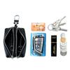 Echte Leder Auto Schlüsselbörsen Mode Schlüsselhalter Hausmeister Schlüssel Organizer Doppelreißverschluss Schlüsselanhänger Etui Schlüssel Tasche Münzbeutel