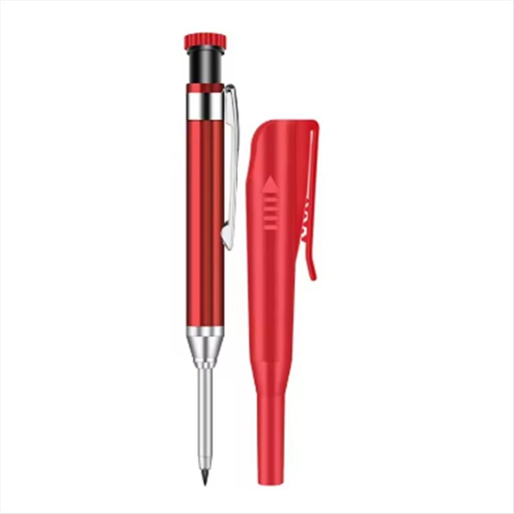 BHBL 2pcs 2.8mm Metal Solid Carpenter Mechanical Pencil with Holder Deep Hole Mechanical Marker Stand Pocket Clip Pencil Tool