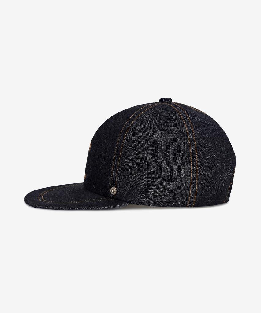 Bajal Va Curved Denim Stitch Detail 5-Panel Ball Cap Black