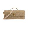 Trendy Spring And Summer Woven Soft Leather Dinner Bag Medieval Baguette Bag Organ Bag Horizontal Portable Messenger Bag