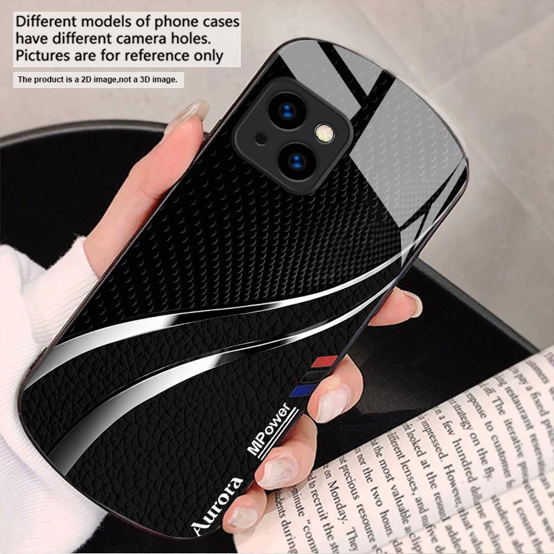 Hochwertige Lederstruktur Für iPhone 17 16 15 14 13 Plus 12 mini 11 Pro Max XR Xs Max X 7 8 6S 22 20 Elliptische Glas-Handyhülle
